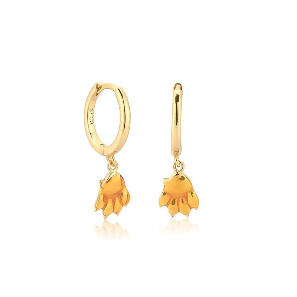Paw mini hoop drop earrings