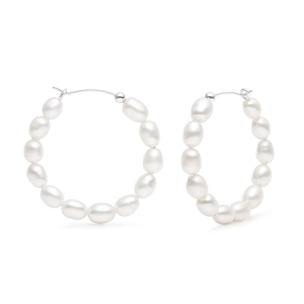 Pearl hoop earrings