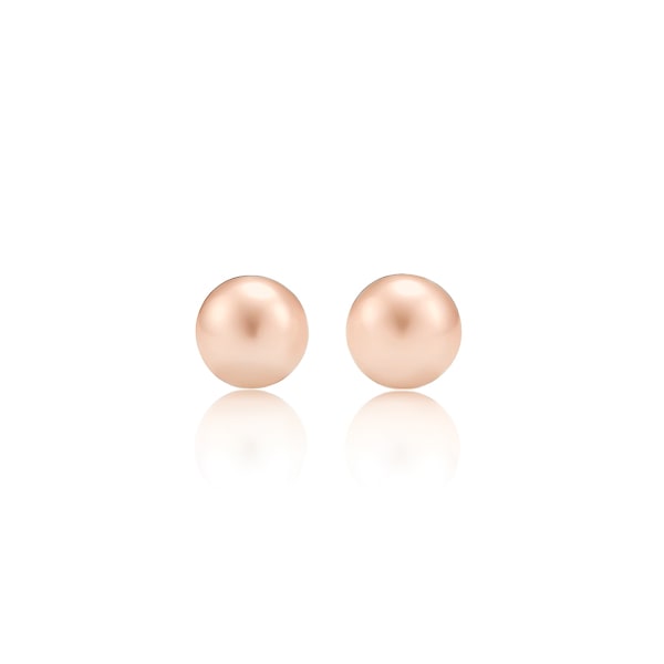 Small pink pearl stud earrings
