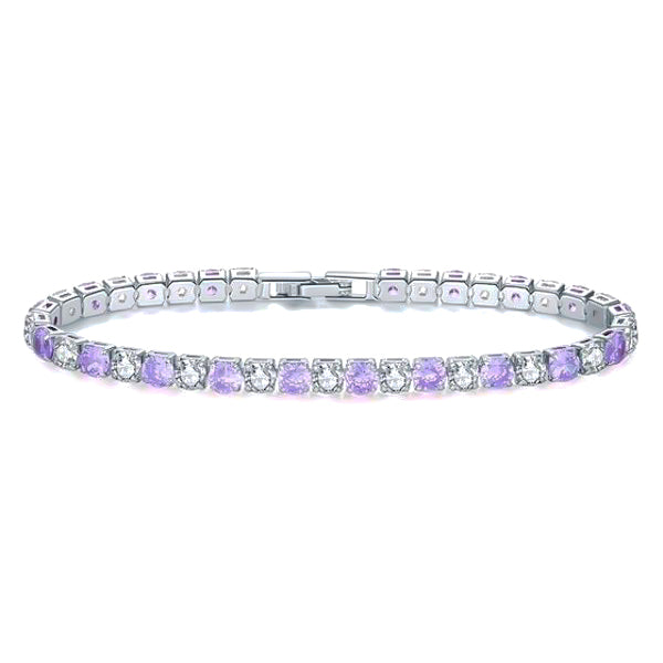 Purple cubic zirconia tennis bracelet