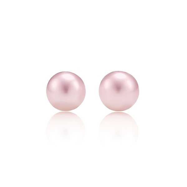 Large purple pearl stud earrings