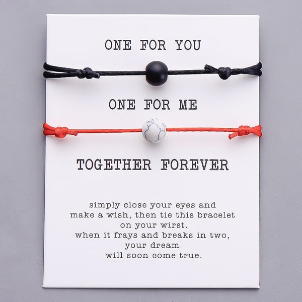 Red and black friendship bracelets