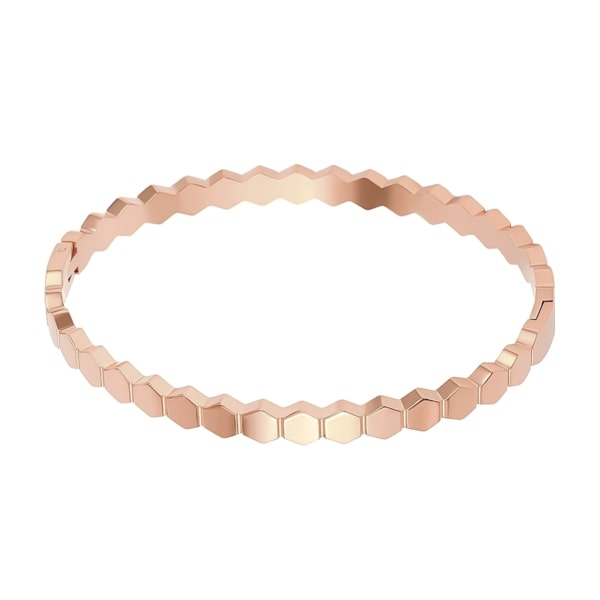 Rose gold hexagon bangle bracelet