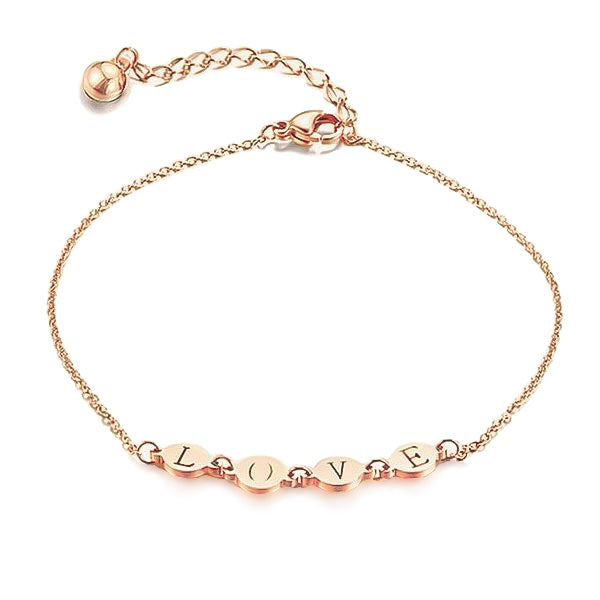 Rose gold love anklet