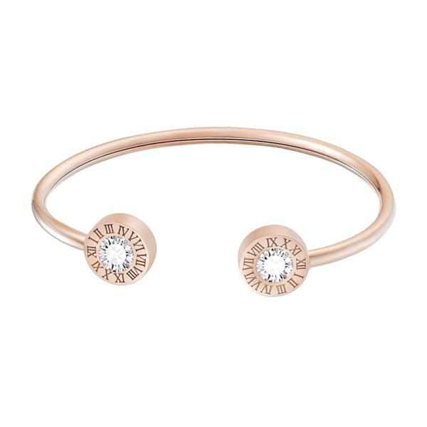 Rose gold Roman numeral cuff bracelet