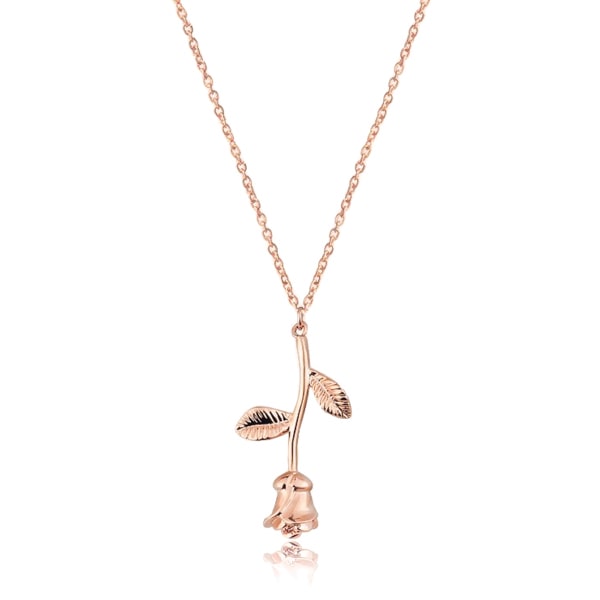 Rose gold rose pendant necklace