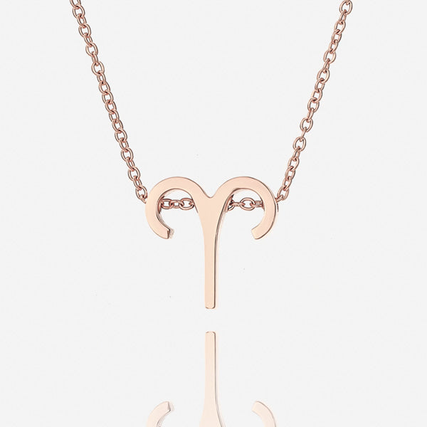 Rose gold Aries necklace details