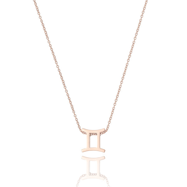 Rose gold Gemini necklace