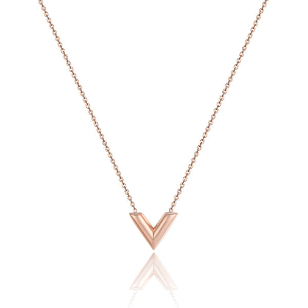 Rose gold V necklace