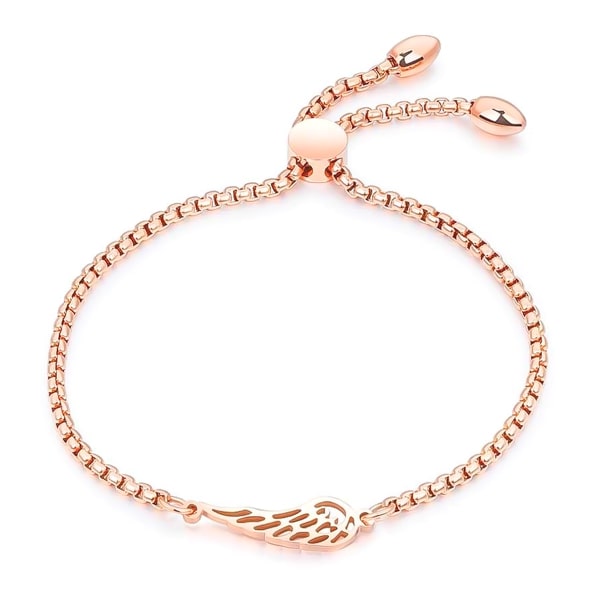 Rose gold angel wing bracelet