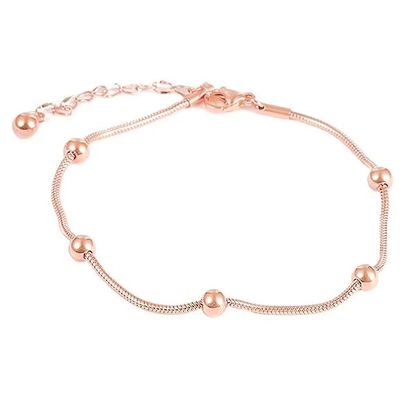 Rose gold beaded anklet