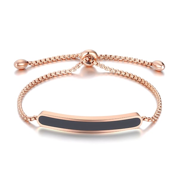 Rose gold black bar bracelet