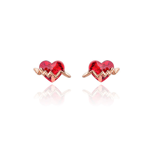 Rose gold broken heart stud earrings