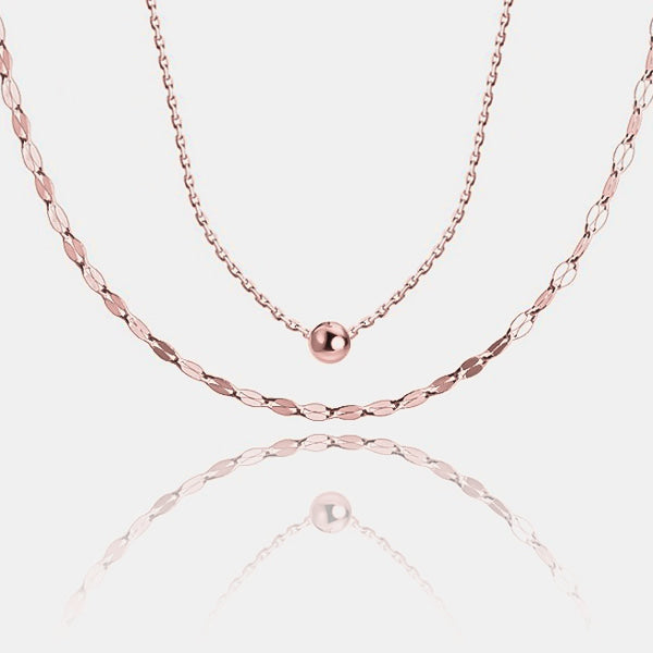 Rose gold layered choker necklace details