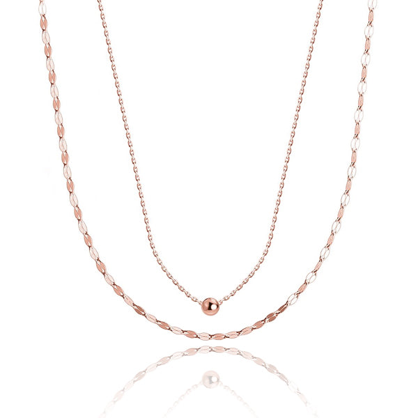 Rose gold layered choker necklace