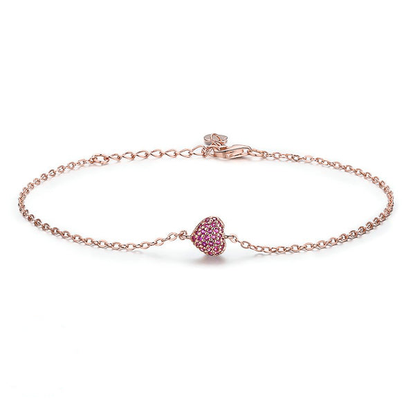Rose gold love heart bracelet