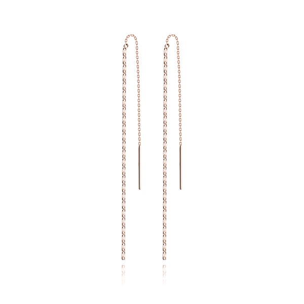 Rose gold threader earrings
