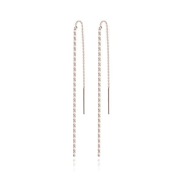 Rose gold threader earrings