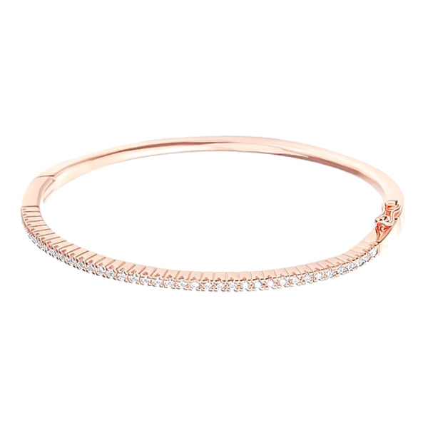 Rose gold zirconia bangle bracelet