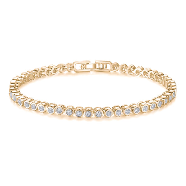 Gold-plated round tennis bracelet