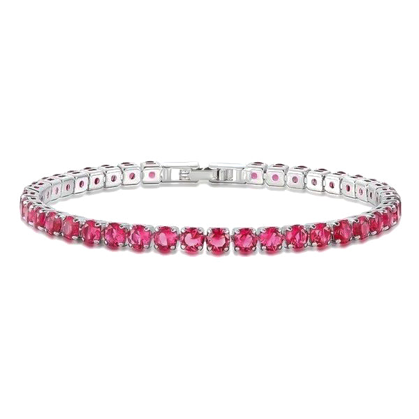 Ruby red cubic zirconia tennis bracelet