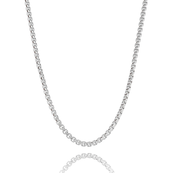 3.5mm silver Venetian box chain necklace