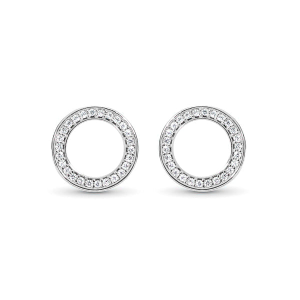 Silver circle stud earrings