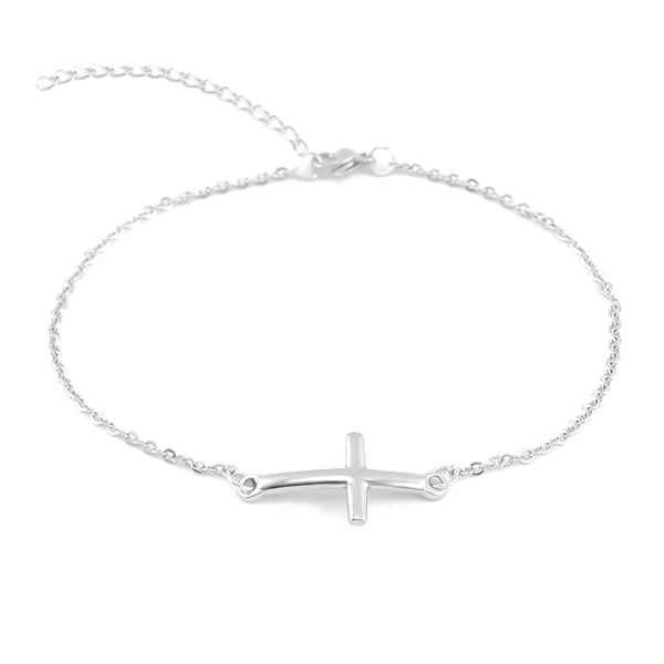 Silver cross bracelet