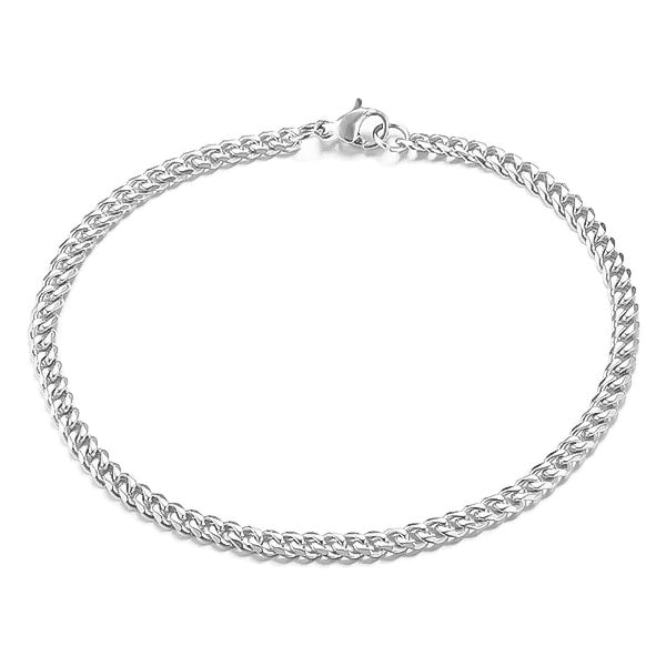 Silver Cuban link chain bracelet