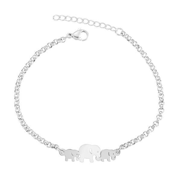Silver elephant bracelet