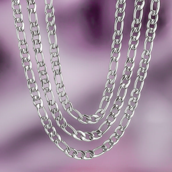 Silver figaro chain necklace with 4.5mm links