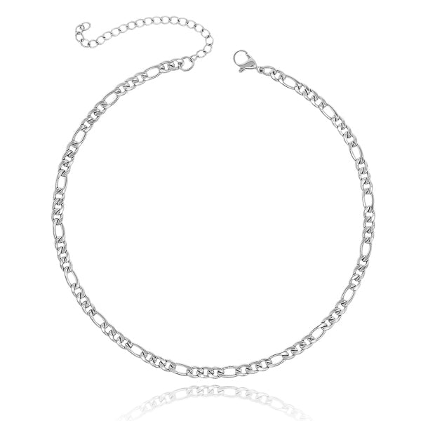 Silver figaro choker necklace