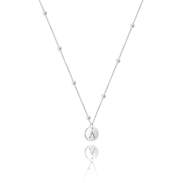 Single Initial Choker Necklace in Sterling Silver by oNecklace