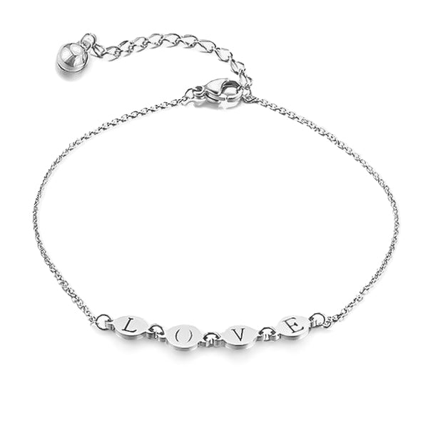 Silver love anklet