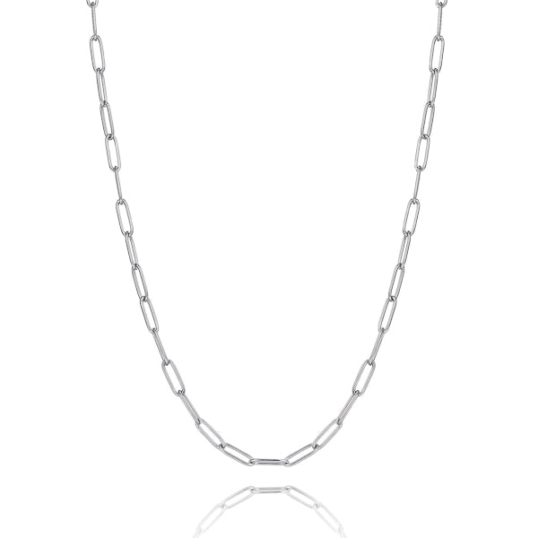 Silver paperclip chain necklace