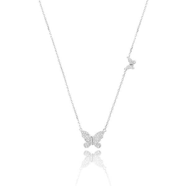 Silver butterfly necklace