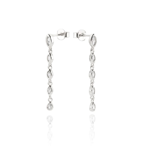 Silver drop chain earrings Clearance