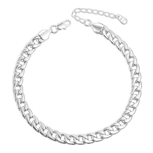 Silver Cuban link anklet