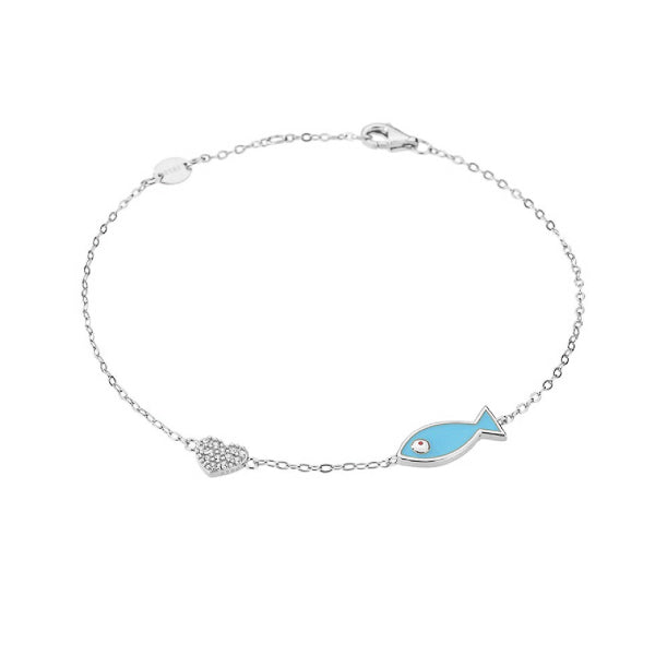 Sterling silver fish bracelet