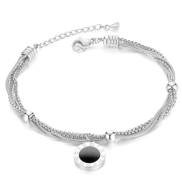 Silver Roman multilayer Numeral Bracelet