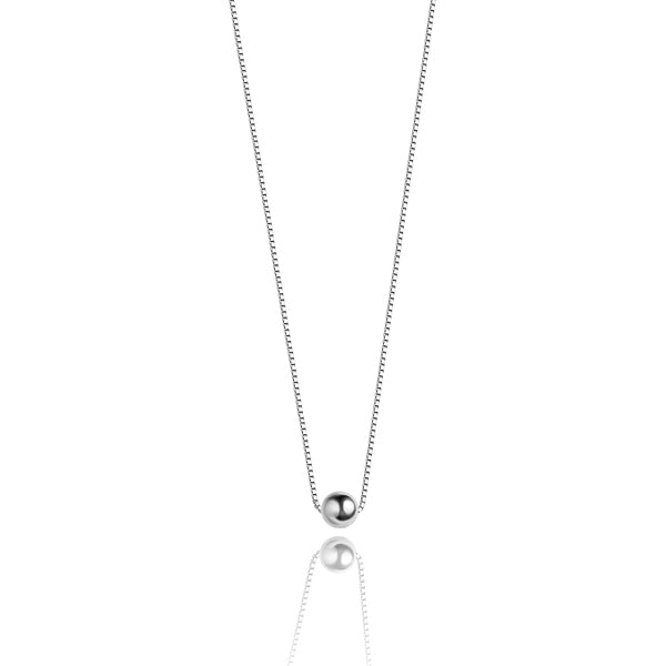 Silver single bead choker necklace
