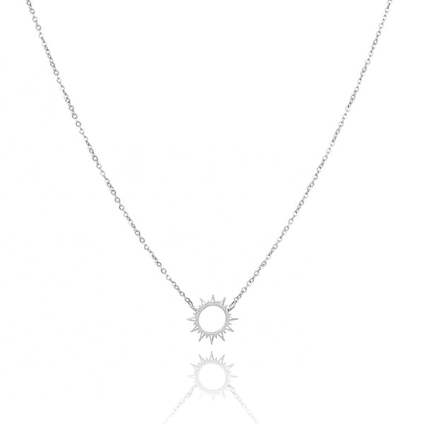 Silver sunshine necklace