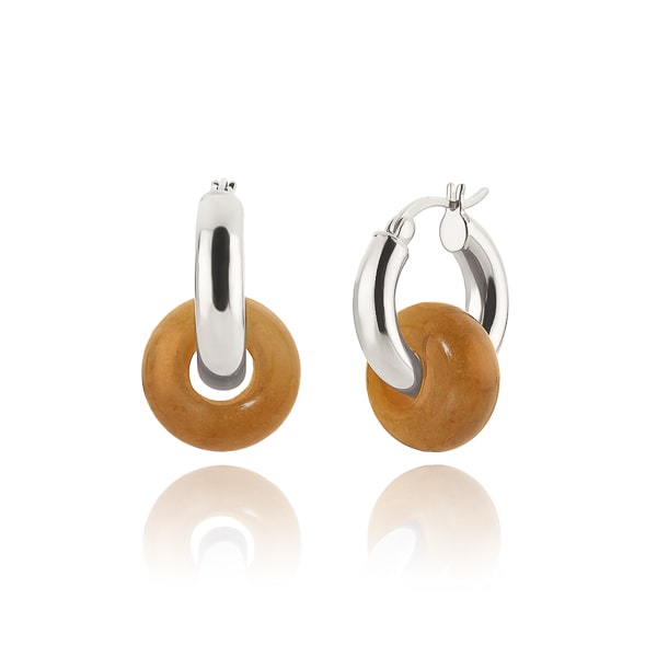 Silver topaz hoop earrings