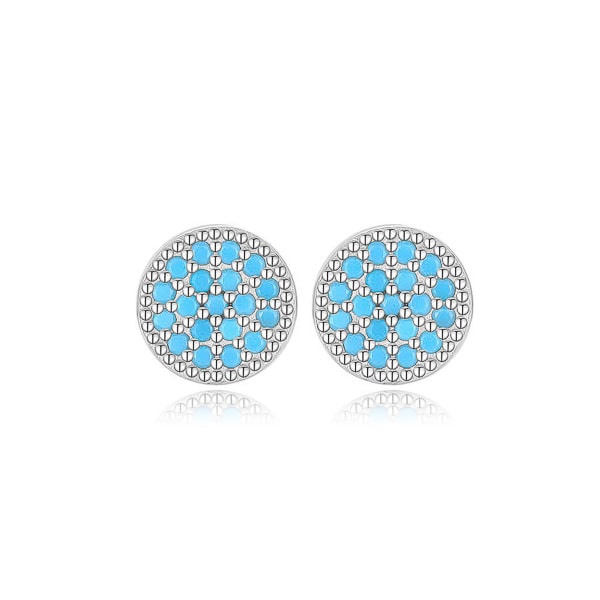 Silver turquoise stud earrings