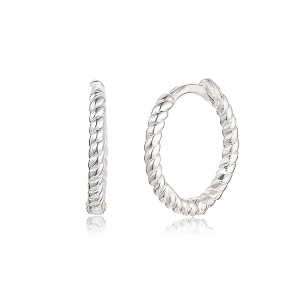 Silver twist mini hoop earrings