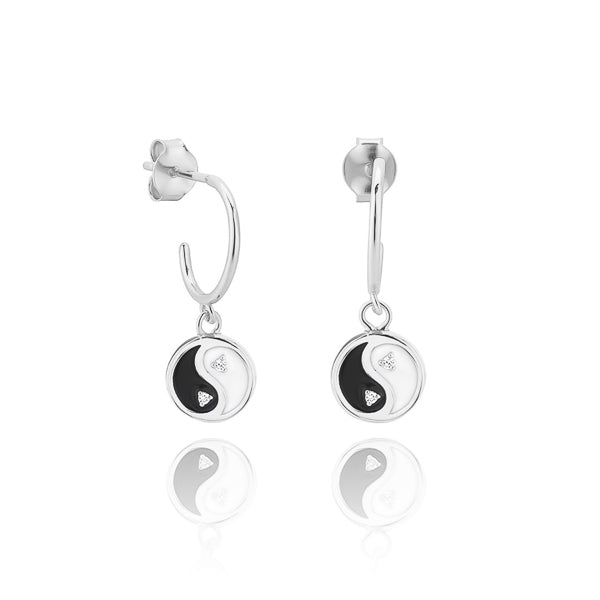 Silver yin yang earrings