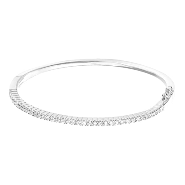Silver zirconia bangle bracelet