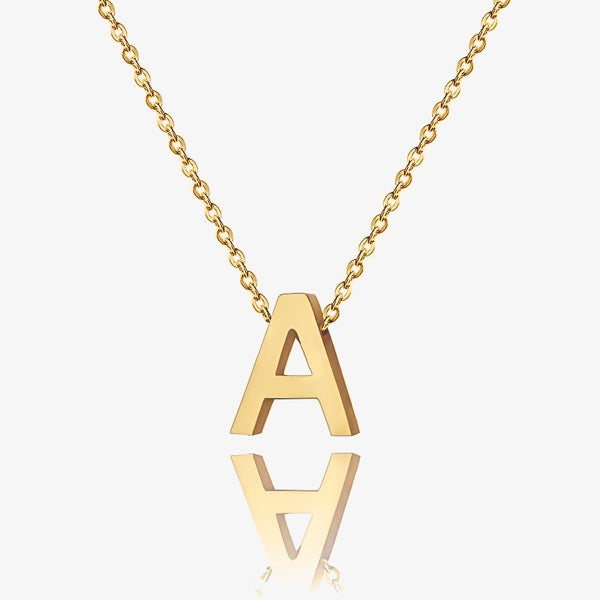 Simple gold initial necklace