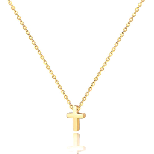 Small gold cross necklace