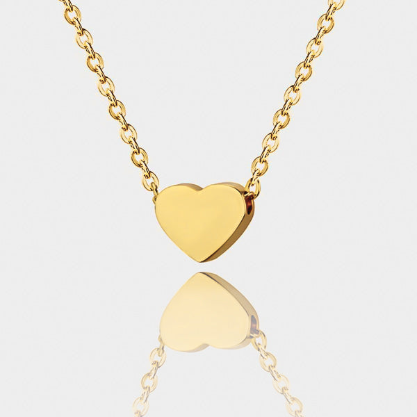 Small gold heart necklace details
